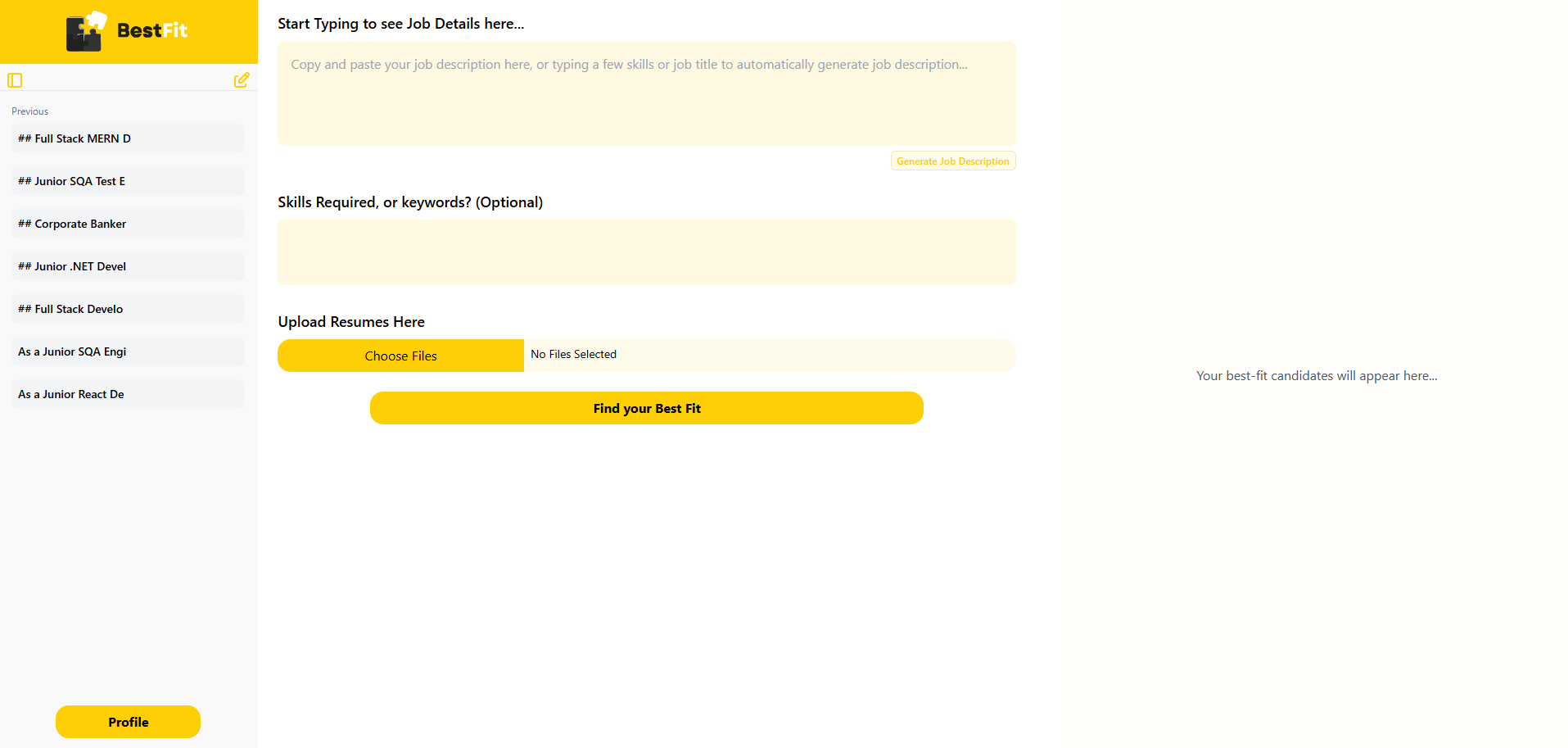 Detailed candidate analysis